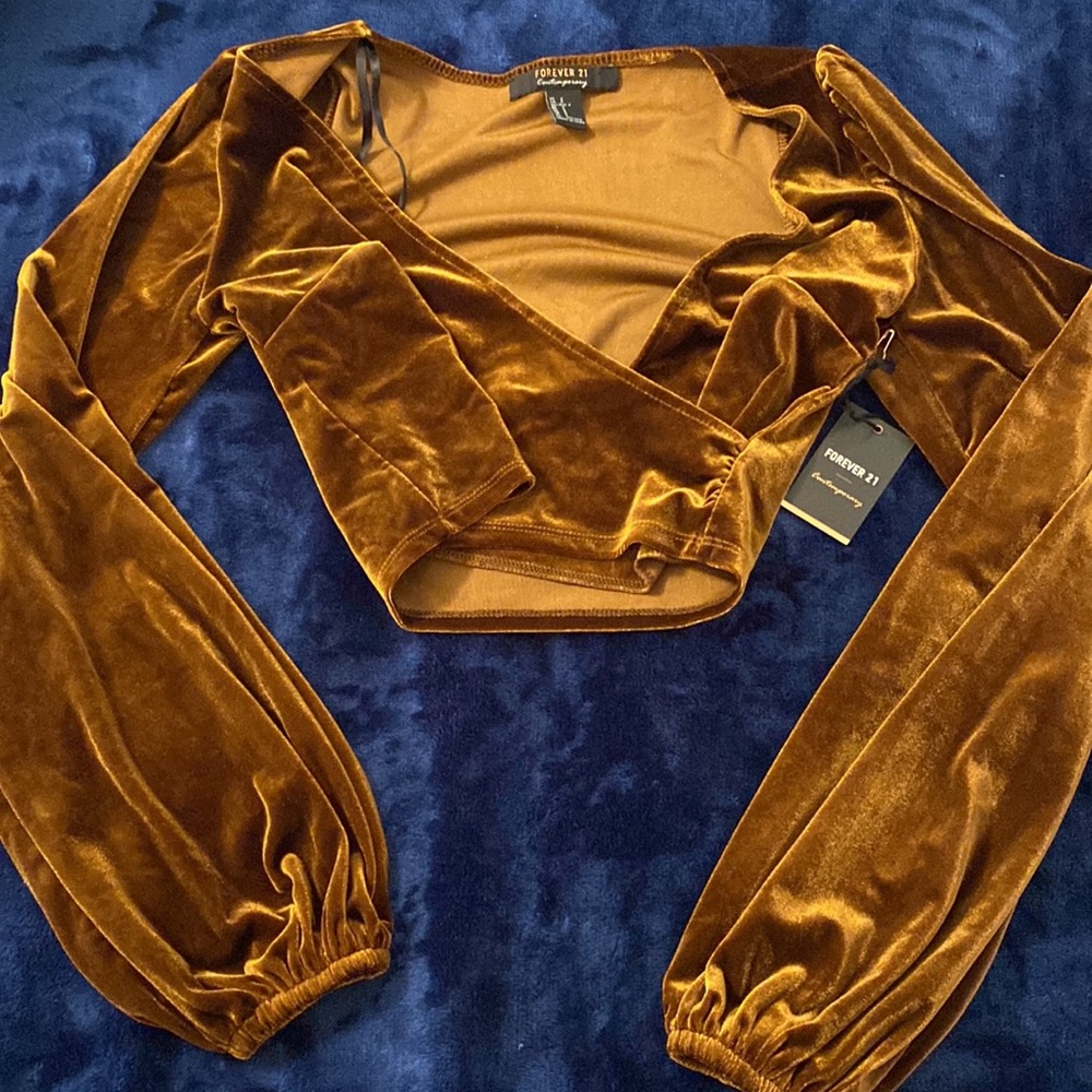 Copper rustic brown crop top
